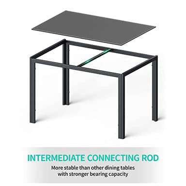 Gizoon 5 Piece Glass Dining Table Set, Kitchen and Chairs for 4, PU Leather Modern Room Sets for Home, Kitchen, Living Room - Image 5