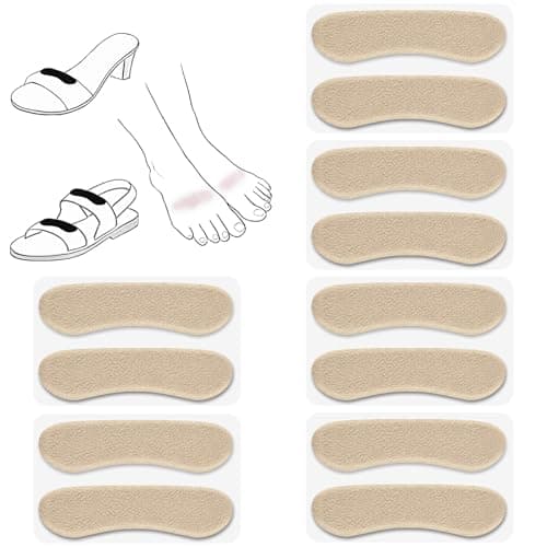 Cutecrop 6 Pair Sandal Shoe Strap Extender Heel Sandal Strap Cushion Strips Heel Grips Liner Insert for Shoes Too Big Preventing Slipping, Rubbing, Non-Slip(Beige) - Image 1