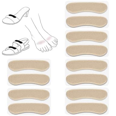 Cutecrop 6 Pair Sandal Shoe Strap Extender Heel Sandal Strap Cushion Strips Heel Grips Liner Insert for Shoes Too Big Preventing Slipping, Rubbing, Non-Slip(Beige) - Image 1