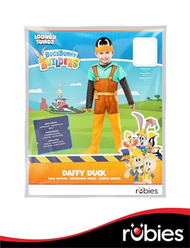 Rubies Bugs Bunny Builders: Daffy Duck Costume for Toddlers, Unisex 4T - Image 6