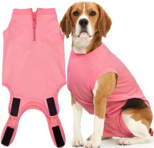 Wabdhaly Recovery Suit for Dogs,Dog Cone Alternative Zipper Surgery Suit Female Spay,Soft Dog Surgery Suit for Anti Licking,Breathable Surgical Suit for Dogs Female Spay - Image 1