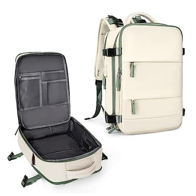 coowoz Large Travel Backpack For Women Men,Carry On Backpack,Hiking Backpacks Waterproof Outdoor Sports Rucksack Casual Daypack travel essentials（White Green） - Image 1