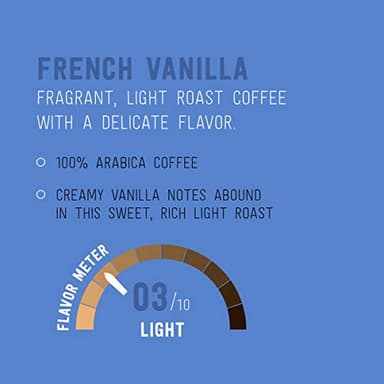 Amazon Brand - Happy Belly Light Roast Coffee Pods, French Vanilla Flavored, Compatible with Keurig 2.0 K-Cup Brewers, 100 Count - Image 3