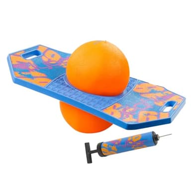 Flybar Pogo Trick Ball for Kids, Trick Bounce Board for Boys and Girls Ages 6+, Up to 160 lbs, Includes Pump, Easy to Carry Handle, Durable Plastic Deck Indoor, Outdoor Toy Pogo Jumper (Blue Dawn 2) - Image 1