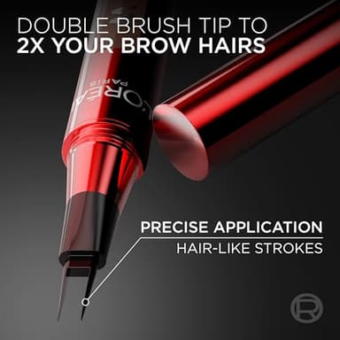 L'Oreal Paris Faux Brow, Hair-Like, Filling Eyebrow Pen with Double-Brush Tip, Fast & Precise Eyebrow Makeup, Brunette, 0.04 Fl Oz - Image 2