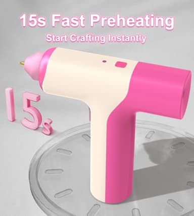 Cordless Hot Glue Gun, Auto Dispensing 15s Heating Fast Craft Glue Gun with 30 Pc Premium Mini Glue Stick, Automatic-Safety-Power-Off, Type-C Rechargeable Glue Gun for DIY Crafts, School, Home Repairs - Image 2