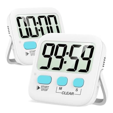 Antonki 2 Pack Digital Timer for Kids, Magnetic Countdown Kitchen Timers for Cooking, Egg, Classroom, Teacher, Exercise, Study, Oven - Battery Included - Image 1