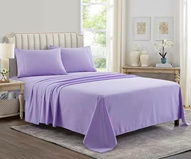 Yamel Home - Queen Size Bed Sheet Set - Luxurious Feeling - 2000 - Breathable & Cooling Sheets- Deep Pockets fit up to 16'' - Wrinkle Free - Supreme Collection - Lavender, Queen - Image 4