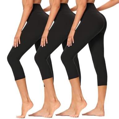 GAYHAY High Waisted Capri Leggings for Women - Soft Slim Yoga Pants for Running Cycling Workout - Image 1