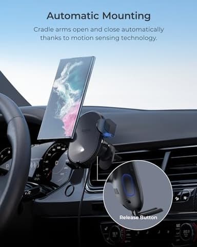 iOttie Auto Sense 2 Air Vent Car Phone Holder with Qi Wireless Charging - Auto Clamping Phone Mount for iPhone, Google Pixel, Samsung Galaxy, Huawei, LG (Adapter Not Included) - Image 2