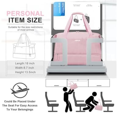 ETRONIK Gym Bag for Women, Personal Item Travel Bag with Shoes Compartment, Weekender Overnight Duffel Bag with Wet Pocket & USB Charging Port, Carry On Bag for Women, Travel, Gym, Weekend - Image 3