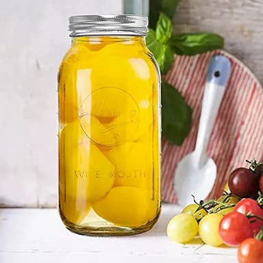 Tebery 3 Pack Wide Mouth Mason Jars 64 oz with Airtight Lids and Band, 1/2 Gallon Clear Glass Storage Jars For Canning, Fermenting, Pickling, Storing - Image 5