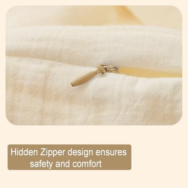 Nursing Pillow Cover - 2-Pack Muslin Cotton Removable Covers for Breastfeeding Pillows, Ultra-Soft Baby Feeding Pillowcase for Newborns, Fits 22.5"x18" Pillows (Pink & Cream) - Image 6
