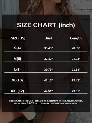 ATHMILE Womens Fashion Tops Beach Vacation Sleeveless Teen Girl Clothes Y2K Tops Scoop Neck Sexy Loose Fit Casual Summer Flowy Cami Black - Image 6