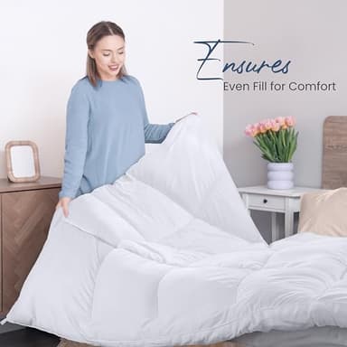 Utopia Bedding Comforters California King Size, All Season Duvet Insert, Down Alternative Box Stitched Bed Comforter with Corner Tabs, Machine Washable (White) - Image 4