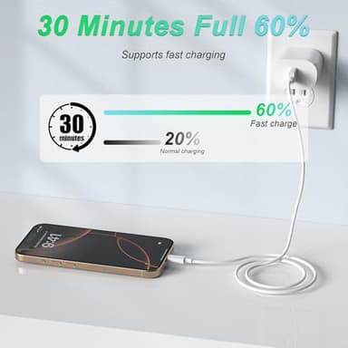 Car Carplay Cable for iPhone 15/16/17 Charger Cord,USB A to USB C Fast Charging Cable 3FT 2Pack Compatible for Apple 17 Pro Max/16 Plus/for IPad Pro 12.9/11/Air 5th/4th Mini Gen Type C Charge - Image 4