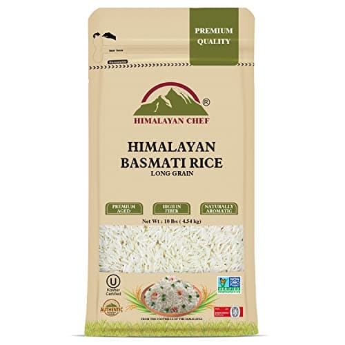 Himalayan Chef Basmati Rice,Extra Long Grain Rice Fluffy Quick Cooking Aromatic - 10 lbs.(Packaging May Vary) - Image 1