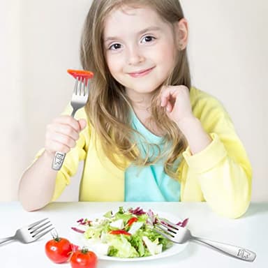 Pimoys 9-Piece Toddler Silverware Set - Stainless Steel Kids Forks & Spoons, Dishwasher Safe - Image 6