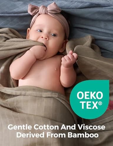 Momcozy Muslin Swaddle Blankets for Baby Boys and Girls, 4-Pack Breathable and Skin-Friendly Receiving Blanket Wrap, Baby Essentials, Registry & Gift, 47 x 47 inches - Image 5