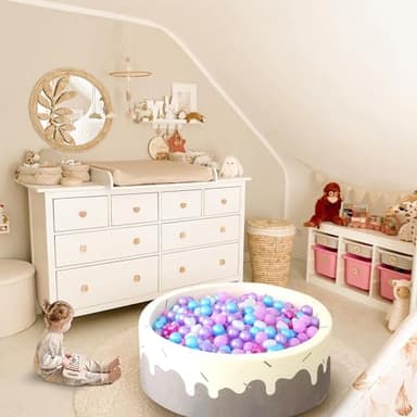 GOGOSO Ball Pit Balls,Plastics Balls for Ball Pit, Stars Hearts Shape for PastelBall for Toddlers Kids Pearl Pink+Blue+Purple+White,200pcs - Image 4