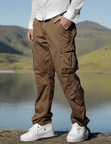 Match Men's Wild Cargo Pants(Camel,30) - Image 7