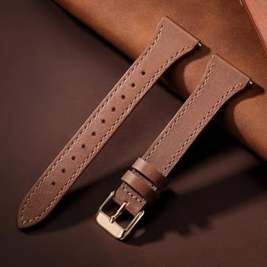 GEAK Slim Leather Band Compatible with Galaxy Watch 7 Band/6 5 4 FE 40mm 44mm/5 pro 45mm/Classic/Galaxy Active 2, 20mm Genuine Leather Strap with Quick Release Buckle for Samsung Watch Bands Women - Image 4