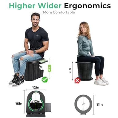 Sckee Camping Toilet, Portable Toilet for Adults, Portable Travel Folding Toilet with Lid and Paper Holder, Compact Potty for Car, Camp Toilet Portable Toilet for Camping, Hiking,Truck, RV, Beach - Image 2
