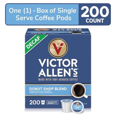 Victor Allen's Coffee Decaf Donut Shop Blend, Medium Roast, 200 Count, Single Serve Coffee Pods for Keurig K-Cup Brewers - Image 2