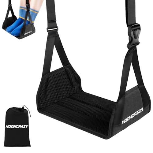 Airplane Foot Hammock, No Collapse Foot Rest for Plane Travel with Extended Adjustment Strap, Portable Desk Foot Hammock with Thickened Foam, Foot Sling Travel Essentials to Relax Your Feet - Image 1