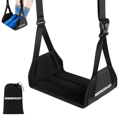 Airplane Foot Hammock, No Collapse Foot Rest for Plane Travel with Extended Adjustment Strap, Portable Desk Foot Hammock with Thickened Foam, Foot Sling Travel Essentials to Relax Your Feet - Image 1