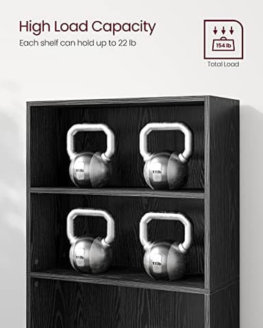 VASAGLE CUSTOS Collection - Bookshelf, 6-Tier Bookcase, Book Shelf, Open Storage Shelf, 9.4 x 23.6 x 63.3 Inches, for Living Room, Home Office, Dinning Room, Ebony Black ULBC166T56 - Image 9