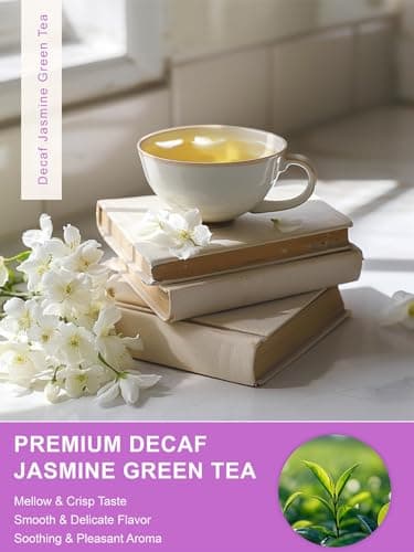 TeeLux Decaf Jasmine Green Tea Bags, Decaffeinated Jasmine Scented Green Tea, Pleasant Aroma & Smooth Taste, 100 Count - Image 2