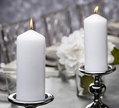 Bolsius White Pillar Candles – 2x6 Unscented Candle Set of 20 – Dripless, Smokeless, and Clean Burning Household Dinner Candles – Perfect for Weddings, Parties, Dinners – 20 Decorative Candles - Image 2