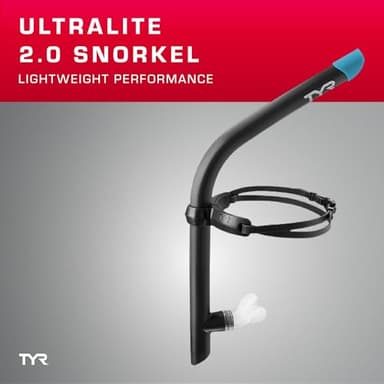 TYR 2.0 Ultralite Snorkel, Black, 18.5 x 7.5 x 1.8 inches - Image 2