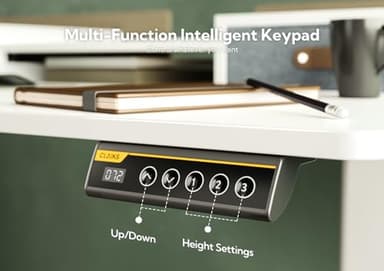 Claiks Standing Desk with Drawers, Adjustable Stand Up Electric Standing Desk Adjustable Height with Storage Shelf and Splice Board, 59 Inch, White - Image 8