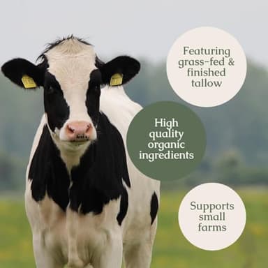 Hearth and Homestead: Handmade Whipped Tallow Balm (Herb-Infused/Unscented) - Large Jar - 2.6 oz - Image 4