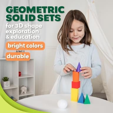 Skoolzy 7 Pcs 3D Shapes for Teaching and Math Manipulatives - Geometric Shapes and Geometric Solids, Math Teacher Supplies, Shapes for Math Manipulatives Kindergarten, 3D Shapes for Geometry Games - Image 5
