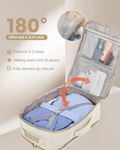 LOVEVOOK Travel Backpack for Women Men as Personal Item Flight Approved, 40L Luggage Carry On Backpack,17.3inch Large Laptop Backpack Waterproof Outdoor Sports with 3 Packing Cubes,Beige-Flesh beige - Image 2