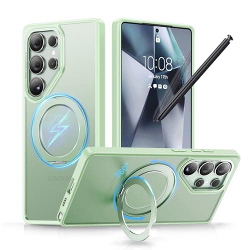 QTlier Phone case for Galaxy S25 Ultra- 360 Rotatable Magnetic Ring Stand, Military-Grade Protection, Raised Camera Frame - Image 1