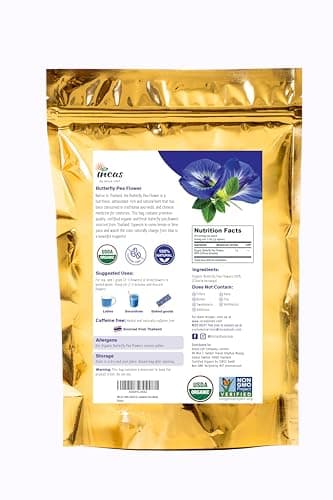 INCAS 100% USDA Organic Butterfly Pea Flower 4.41 oz (375+ Cups) DIRECT FROM SOURCE Thailand Non GMO Verified Dried Caffeine Free Gluten Free Vegan Rich in Antioxidants Free eBook - Image 8