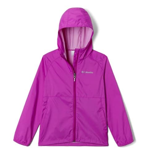 Columbia Youth Girls Switchback II Rain Jacket, Bright Plum, Medium - Image 1