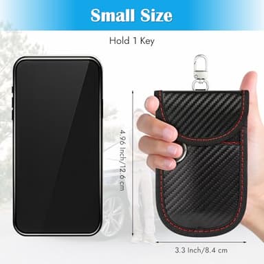 Hoiny 2 Pack Faraday Key Fob Protector, Premium Car RFID Signal Blocking Pouch, Secure Faraday Bag for Car Key Fob, Anti-Theft Case (Red+Blue, Small) - Image 2