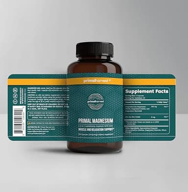 Magnesium Supplement Complex 310mg by Primal Harvest with Magnesium Glycinate, Citrate, Malate, and Zinc 120 Capsules - Image 2