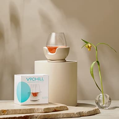 VoChill Stemless Wine Glass Chiller | Keep the Chill In Your Glass | Made in the USA | Separable & Refreezable Chill Cradle | Actively Chills Stemless Glassware | Quartz, Single Stemless - Image 8