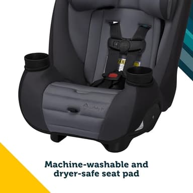 Safety 1st Ellaris 3-in-1 Convertible Car Seat, Slim Fit Design, Rear & Forward-Facing, 5-Position Headrest, 3-Across Fit, Travel-Friendly with Machine-Washable Seat Pad, Peacock Blue - Image 7