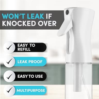 Hula Home Spray Bottle for Hair (10.1oz/300ml) - Powered by Flairosol® Spray Technology - Continuous Ultra Fine Mist Sprayer – For Hairstyling, Cleaning, Salons, Plants, Essential Oil & More - White - Image 5