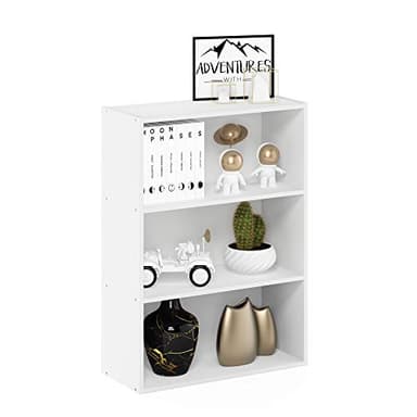 Furinno Pasir 3-Tier Open Shelf Bookcase, Plain White - Image 5