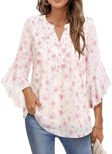 Timeson Women's 3/4 Sleeve Dressy Casual Top - Image 5