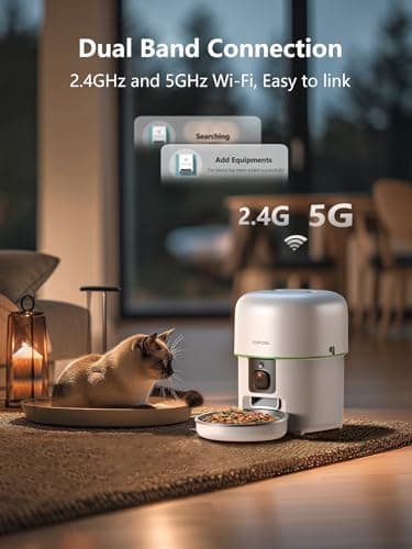 Automatic Cat Feeder with Camera - 5G WiFi Auto Cat Food Dispenser, 1080P HD Video with Night Vision, 1-15 Meals, 1-99 Portions, 2-Way Audio, Keeps Food Fresh, Timed Pet Feeder Also for Dogs - Image 6