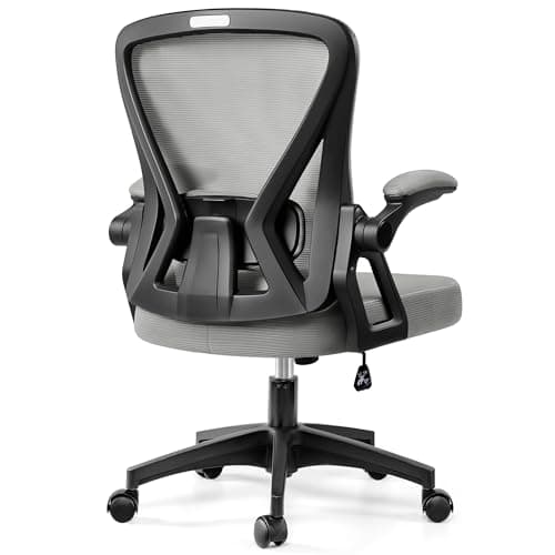 Office Chair, Ergonomic Home Computer Desk Chairs, Comfy Breathable Mesh Chair with Adjustable Lumbar Support Flip-up Armrests, Executive Task Chair with High Back for Home Office Rolling Swivel Chair - Image 1